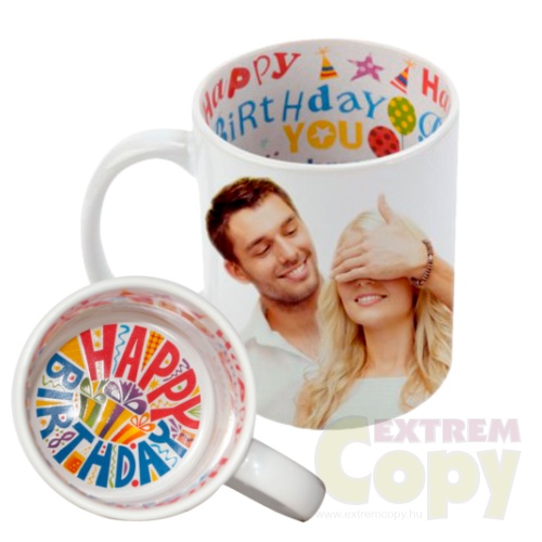 Egyedi fényképes bögre happy birthday mintával