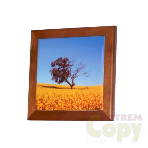 Kerámia kép fa keretben egyedi fényképpel nyomtatva - 14x14 cm