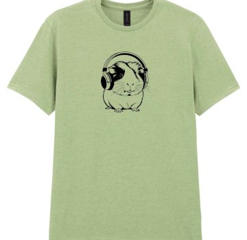 Tengerimalac fejhallgatóval póló, pisztácia zöld