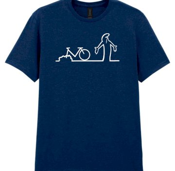 La linea menő manó biciklis póló, sötétkék